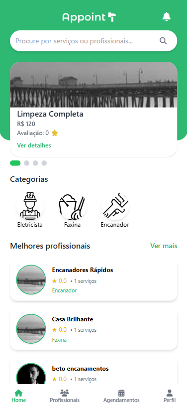 Appoint app interface